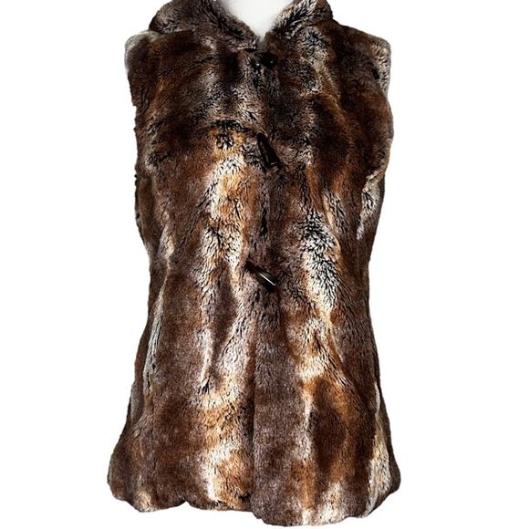 Donna Salyers  Fabulous Furs Mink Hooded Faux Fur Vest Womens XS - Picture 3 of 10